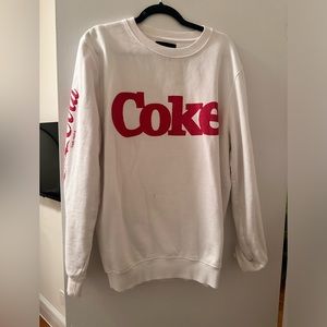 COKE oversized white sweatshirt - size small - worn once